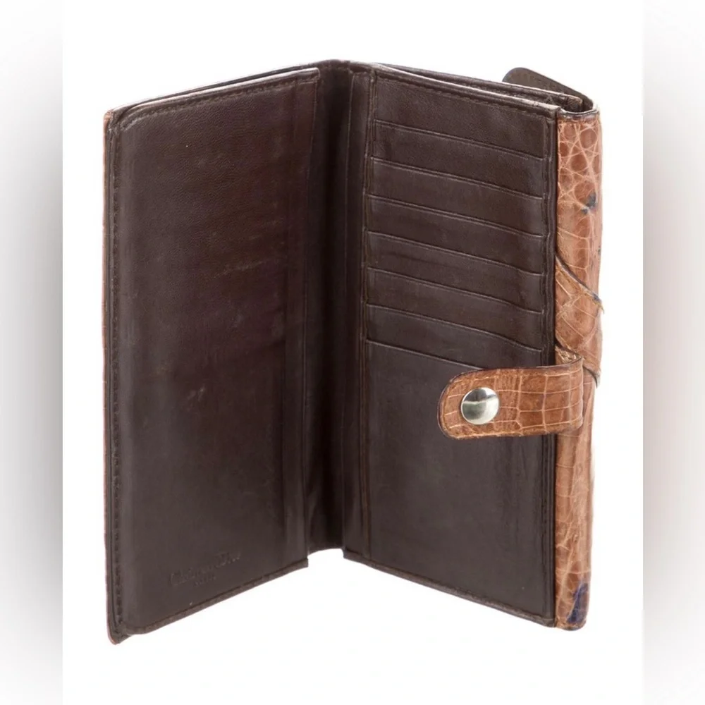 Dior Brown Crocodile Embossed Wallet